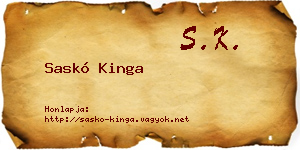 Saskó Kinga névjegykártya